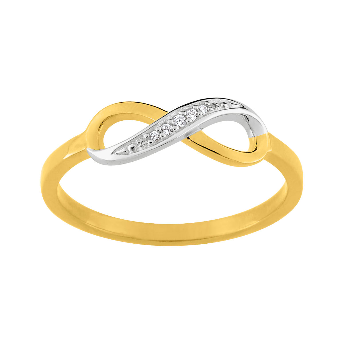 Bague infini T. 48 au 62 oxydes plaqu or 18K Bijou MURAT