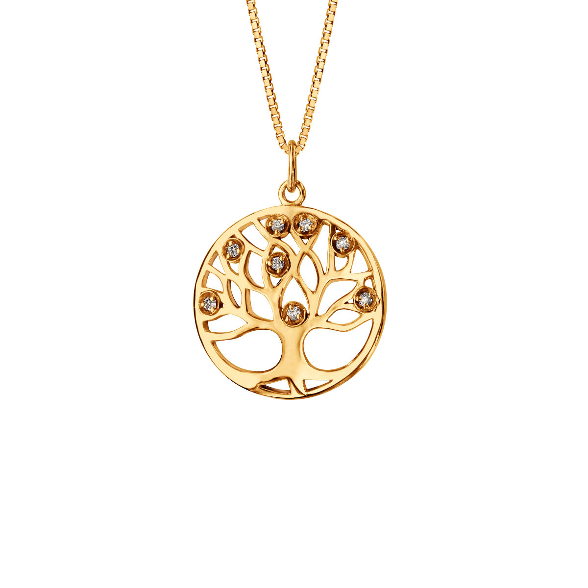 Collier arbre de vie, oxydes, 2cm - 42 à 45cm, plaqué or