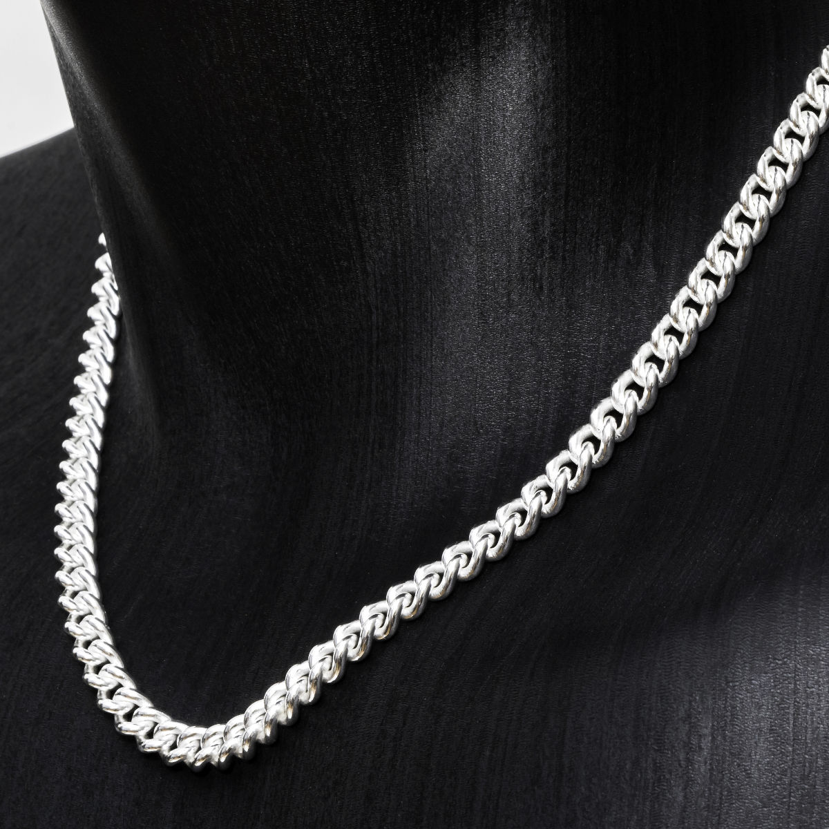 Collier gourmette 7mm - 50 à 70cm, Argent 925 (poids 65 à 100g) option rhodié