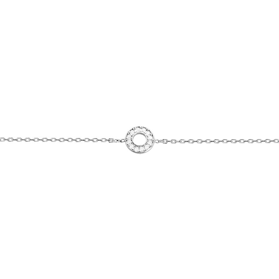 Bracelet cercle 8mm, oxydes & argent 925 rhodié - 16-19cm