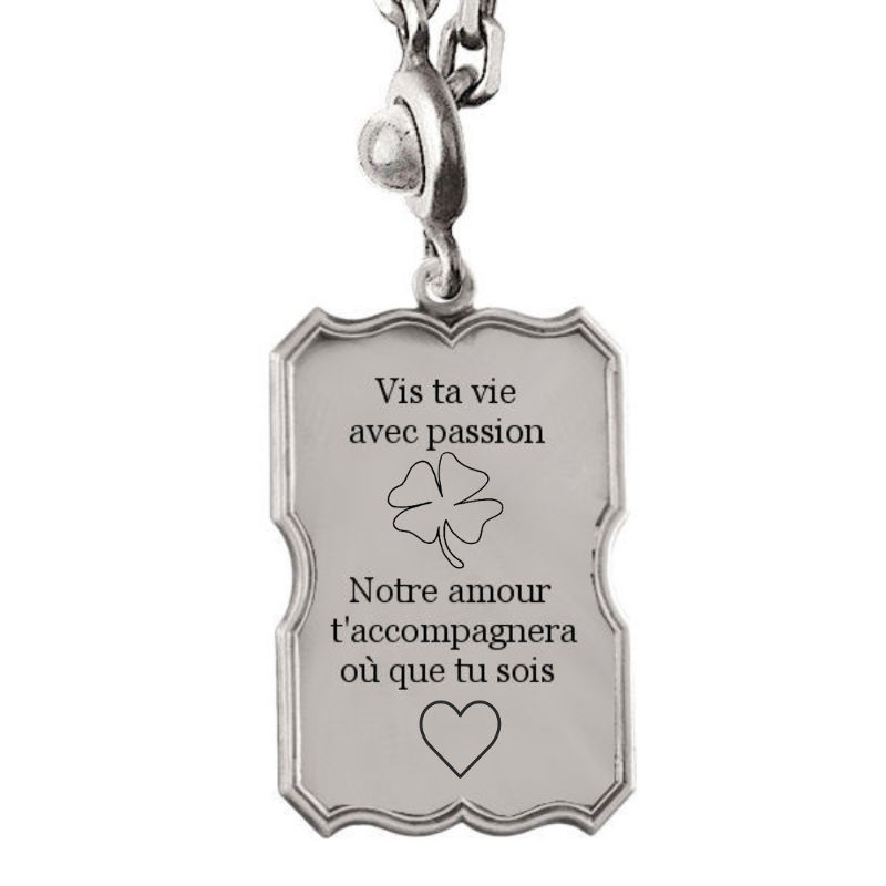 Porte-clés saint christophe argent trèfle coeur 053296