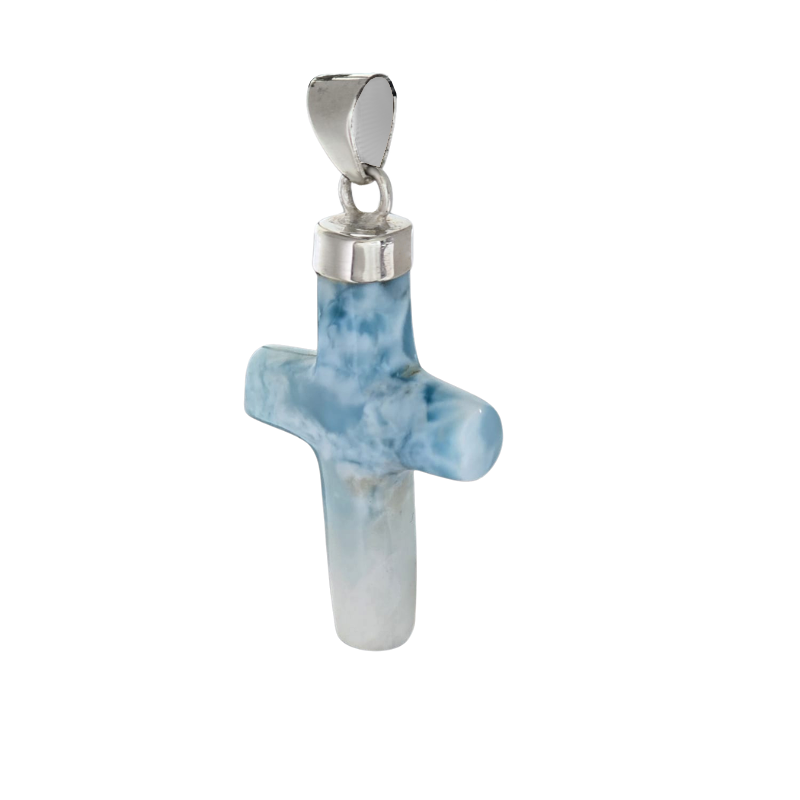 Pendentif-croix-larimar-argent-republique-dominicaine