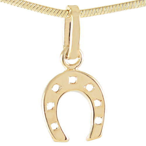 Pendentif Fer à Cheval Porte-bonheur Plaqué Or 750/000 - Garanti Sans Nickel - Neuf Avec étiquette