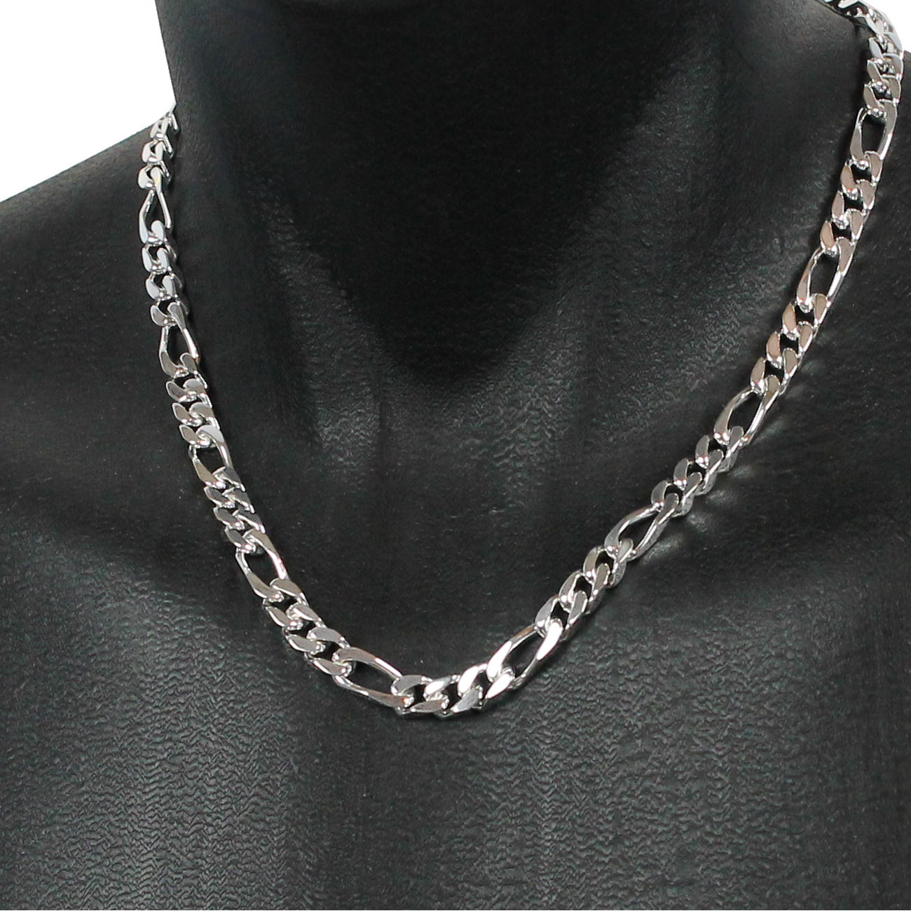 Collier Figaro 7mm Argent 925 - 50 à 70cm (poids 55-75g) option rhodié