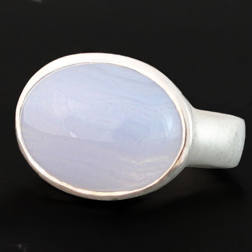 Bague Agate bleue & Argent brossé, T. 55,5 photo contractuelle