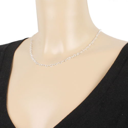 Collier, coeurs de 5mm de diamètre chacun, argent 925, bijou MURAT 211041c