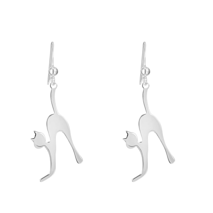 Boucles chats, longueur 4cm, argent 925