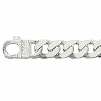 Chaîne Gourmette Argent Massif 48 Cm - 2,33 G - Motif Cheval - Occasion