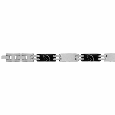 Bracelet rugby Junior 7mm - 16-18cm, acier bicolore