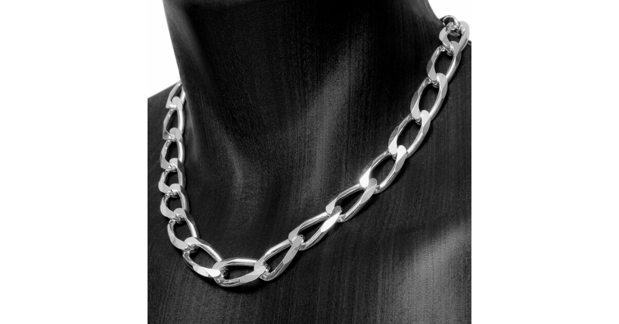 Collier En Argent Massif - Maille Haricot, Style élégant - Occasion