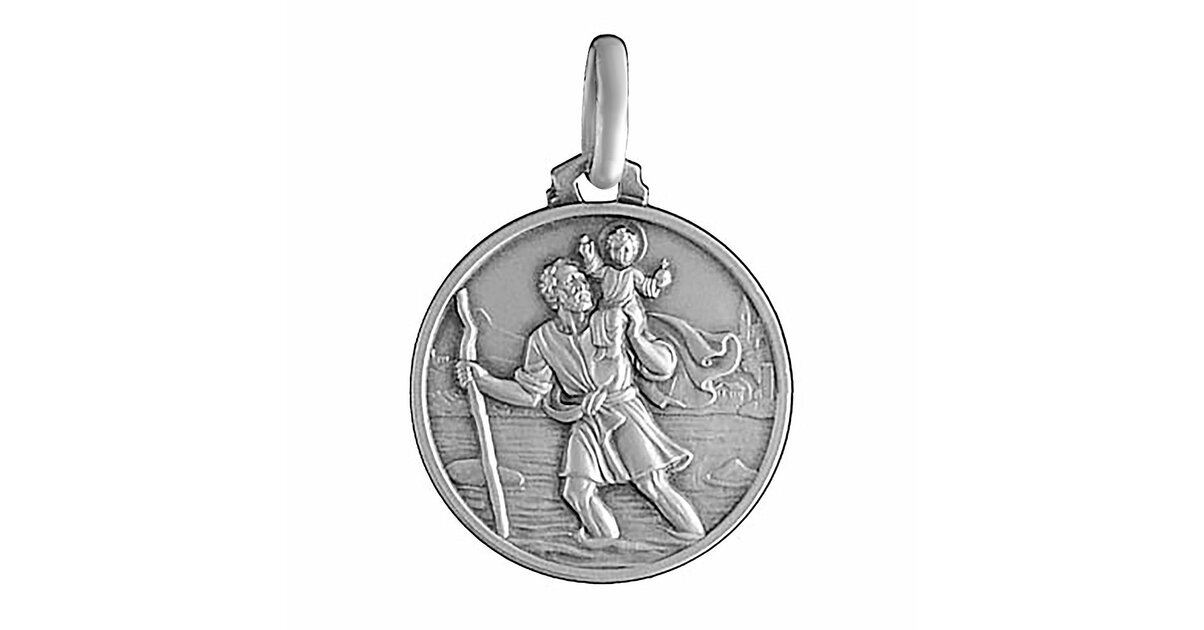 Pendentif Saint Christophe En Argent 925 Avec Chaîne - Neuf Avec étiquettes - Symbole De Protection Pour Voyageurs