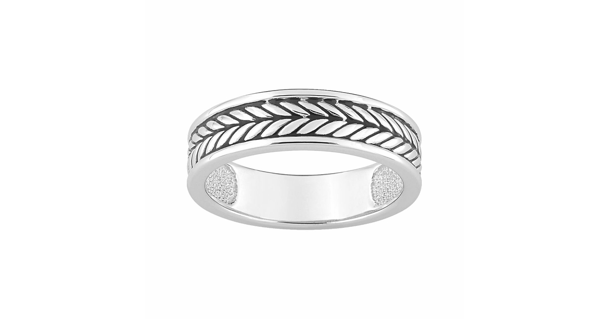 Bague 6mm épis double 56 au 74, gravure, argent 925 rhodié