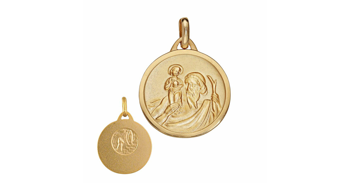 Pendentif Saint-Christophe En Plaqué Or - Marque Murat, Occasion, Symbole De Protection Pour Voyageurs