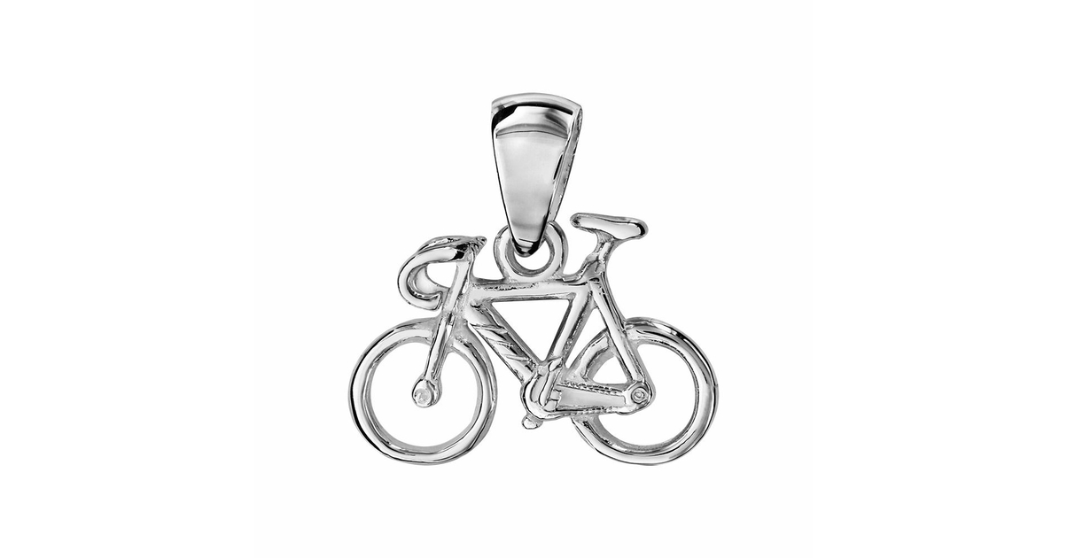 Pendentif Cycliste En Argent 925 Multicolore - Vélo Peint - Dimensions 27,8 X 20,2 Mm - Cadeau Pour Passionné De Cyclisme