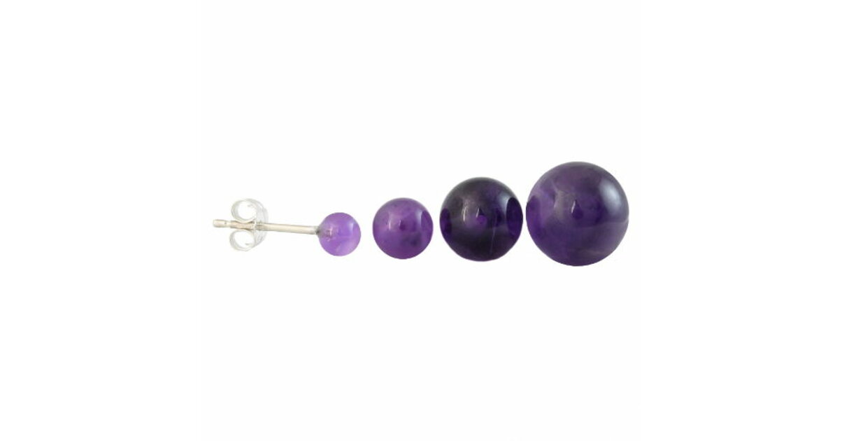 Boucles D'oreilles Pendantes En Argent 925 Avec Améthystes D'Uruguay - 3,78g, Naturelles