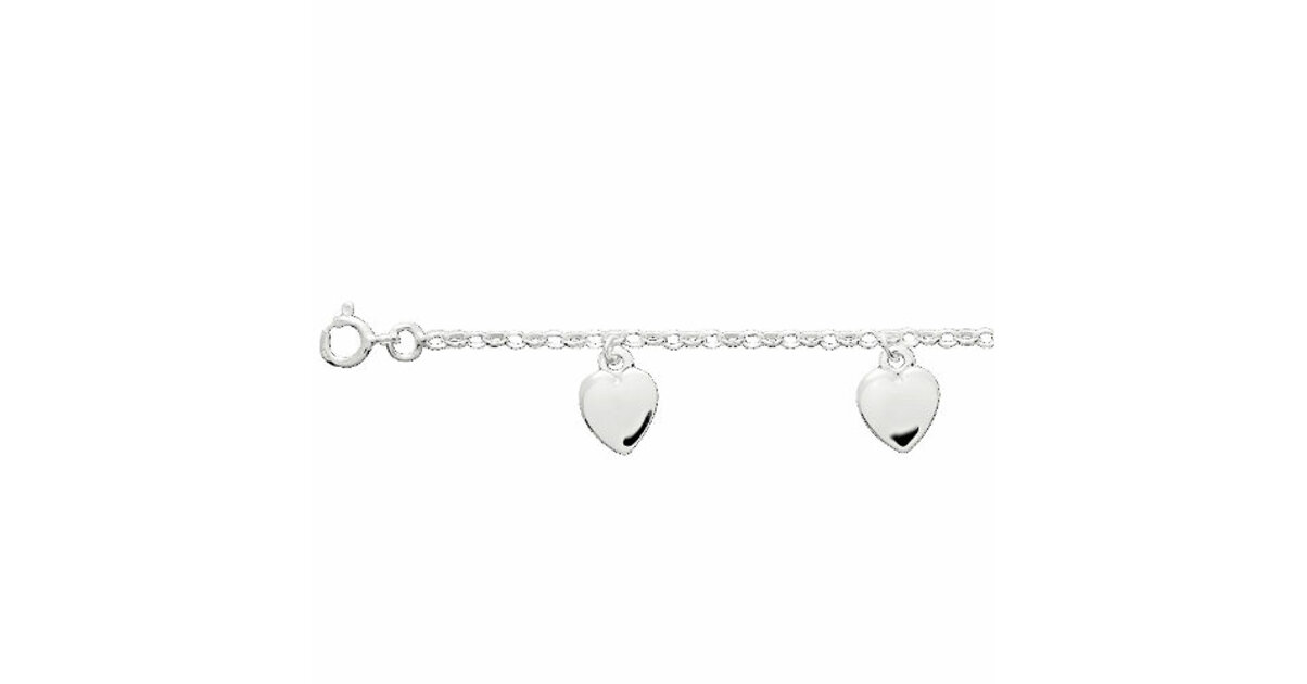 Bracelet Pampilles Cœurs En Argent Rose - Longueur 19-20 Cm - Occasion Romantique