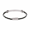 Bracelet acier cuir noir gravure-403221-M-1200p