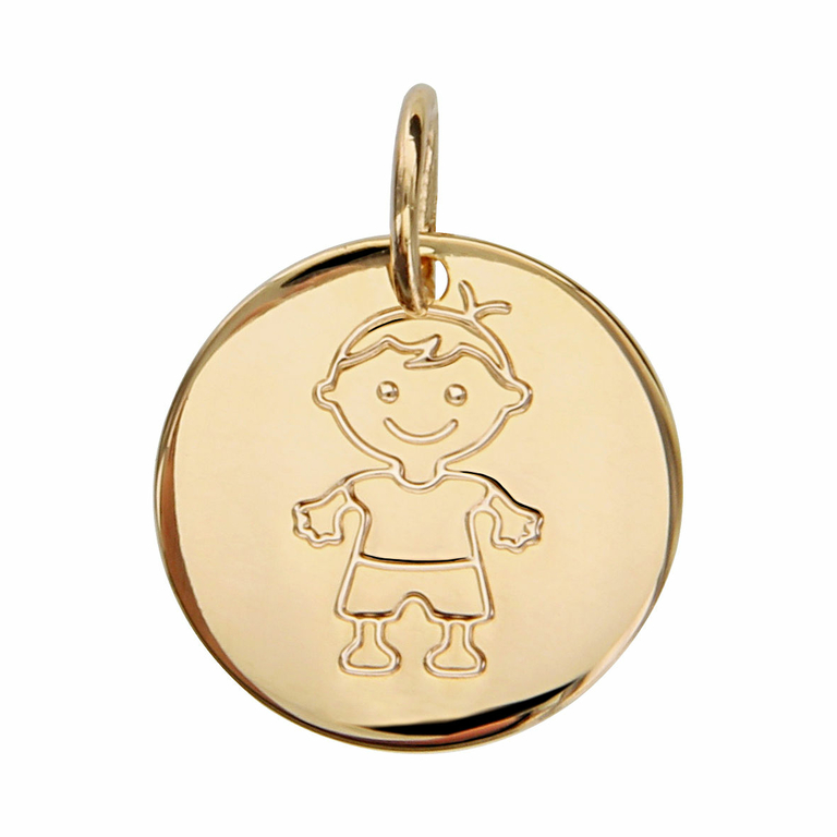 Pendentif petit garçon argent 10 mm