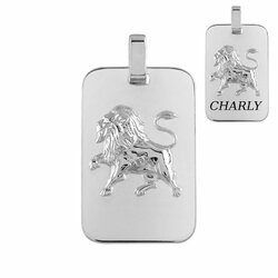 Pendentif Lion Zodiacal En Cristal De Roche Et Argent – Fait Main, Jamais Porté