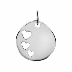 Pendentif cœur argent rhodié 925 ‰ gravé Toi & moi SO OR