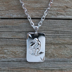 Pendentif Verseau Argent Sterling – Signe Astrologique – Médaille Zodiac – Neuf
