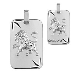 Pendentif Médaillon Argent 925 Sterling - Double Face Symbole Zodiaque - Neuf Avec étiquettes
