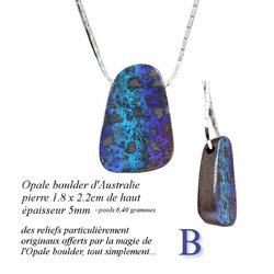 Pendentif Opale Boulder 7,81g - Argent 925 - Pierre Naturelle Marron - Neuf Sans Boîte