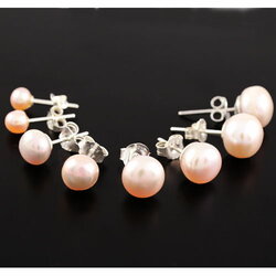 Boucles D'oreilles En Argent 925 Avec Perles D'eau Douce Noires 7mm | Bijoux élégants Pour Femme