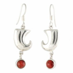 Boucles D'oreilles Clips En Corail Gorgone - Rouge, Occasion, Légère Décoloration