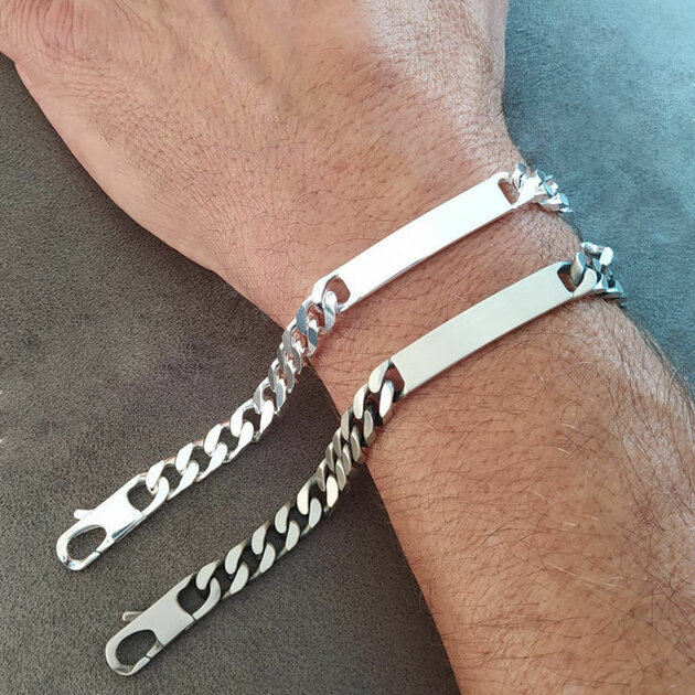 Gourmette En Argent .925 - Longueur 18 Cm - Poids 3,80 G - Non Gravée - Neuf Sans Emballage