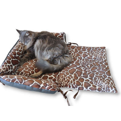 panier pour chat simili cuir et doudou