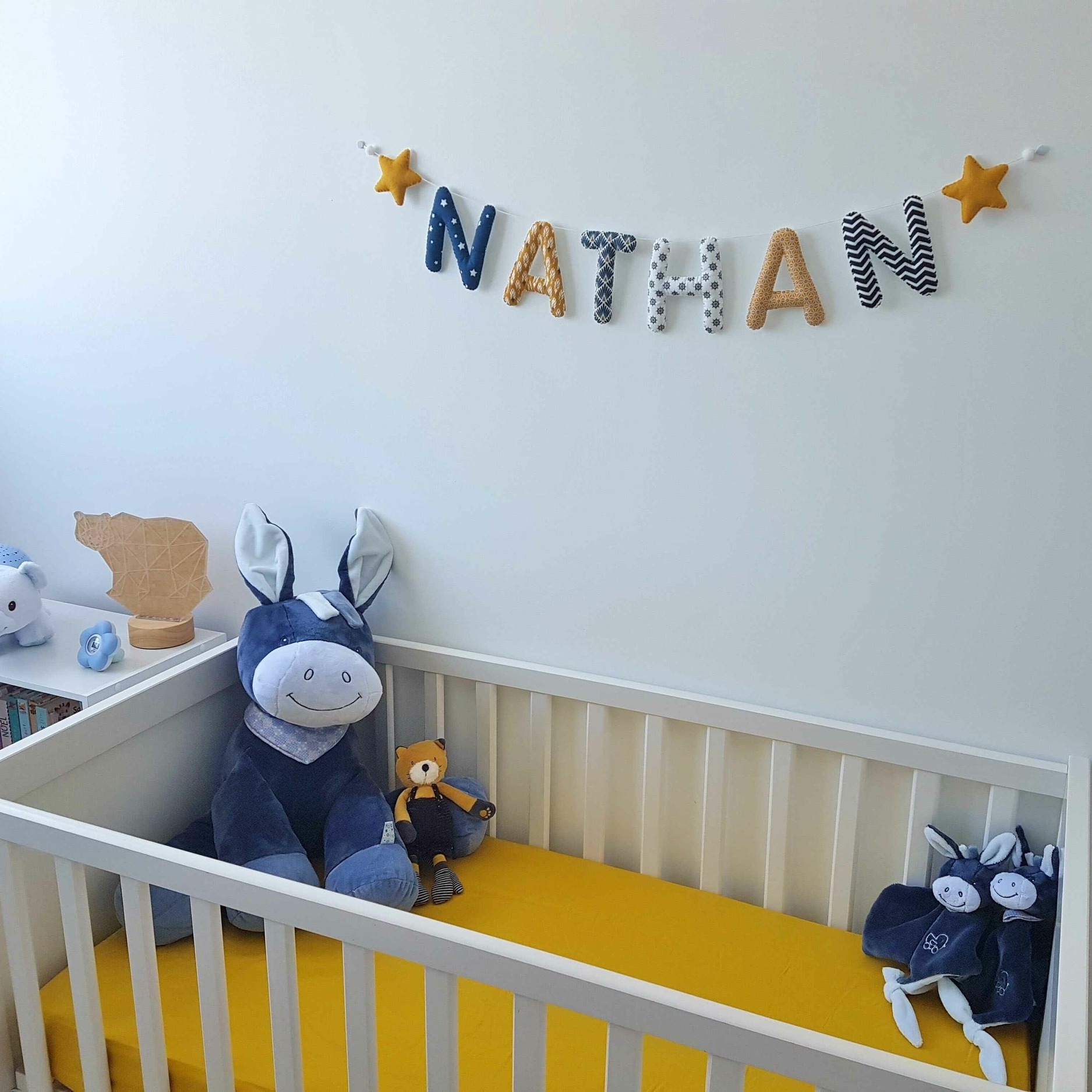 Guirlande prénom chambre bébé garçon