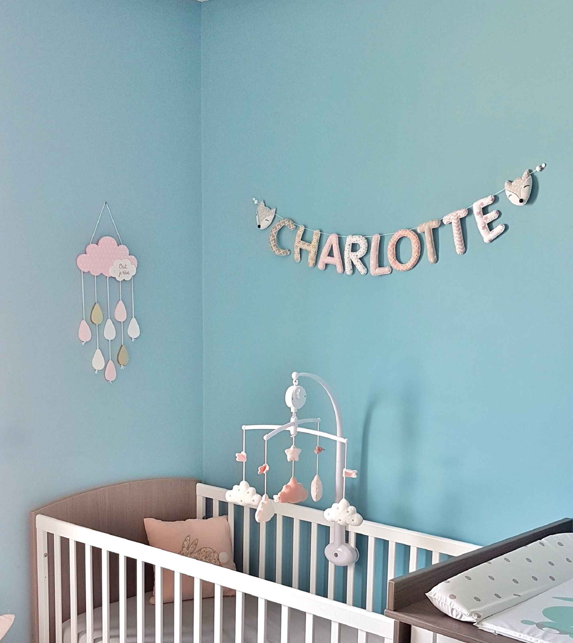Cadeau naissance personnalisé bébé fille - guirlande prénom pour décoration  chambre enfant - Un grand marché