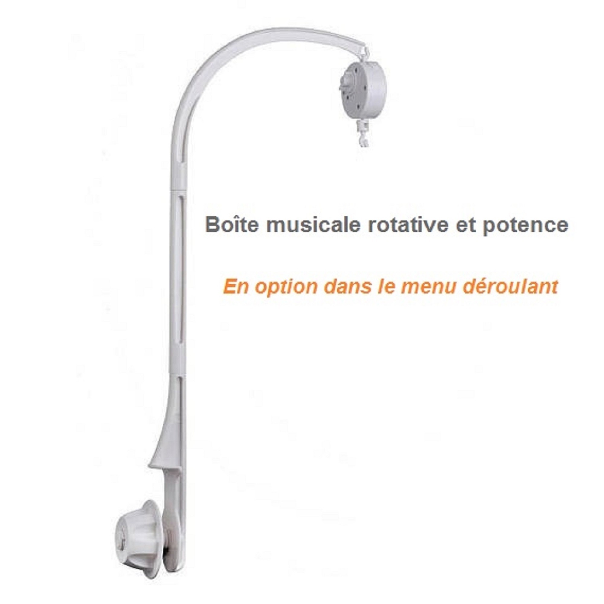 potence pour mobile musical lit bébé