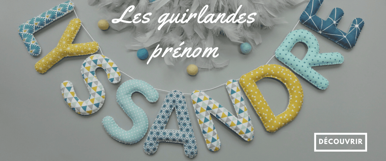 Guirlande prénom personnalisée en tissu