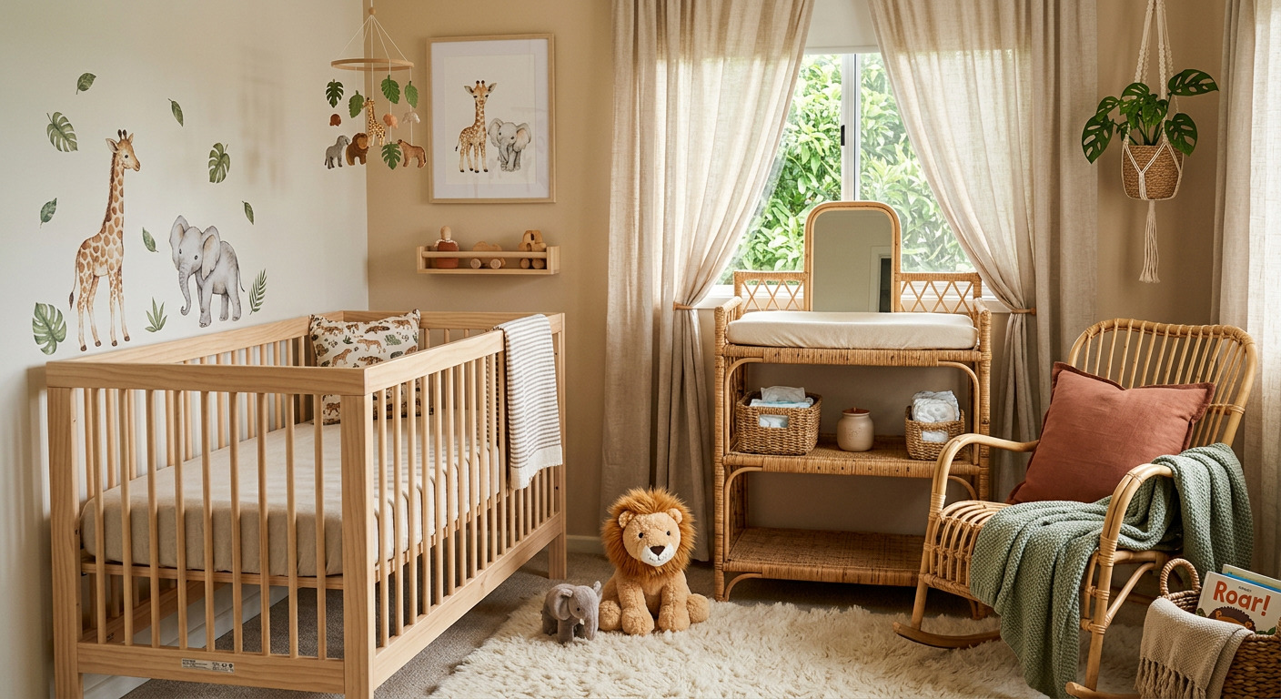 chambre bebe savane lumineuse