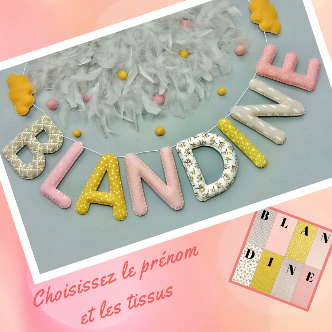 Cadeau De Naissance Personnalis B B Guirlande Pr Nom En Tissu