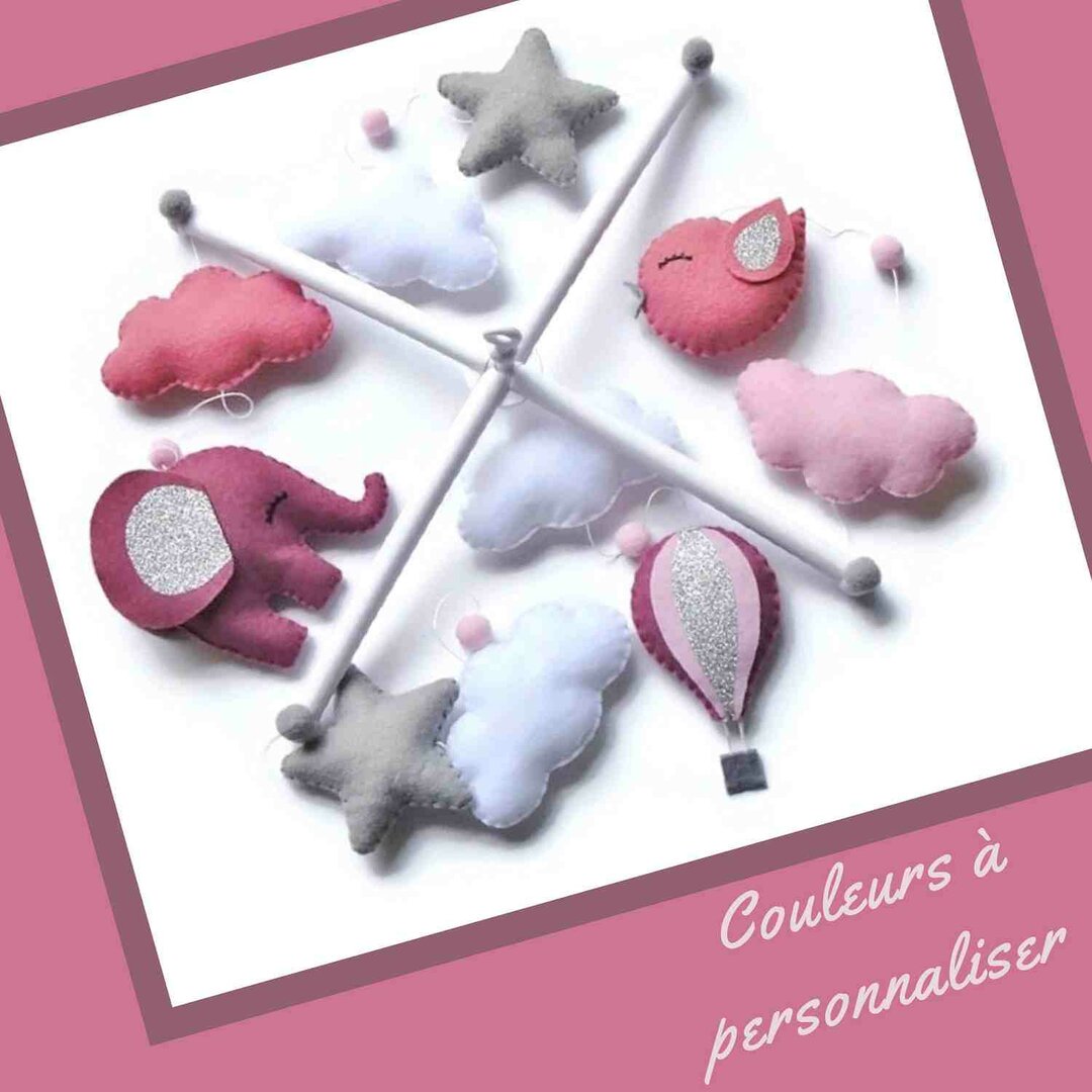 Mobile Bébé Nuage En Feutrine - Décoration Apaisante Pour Berceau, Table à Langer Ou Poussette | Cadeau Naissance