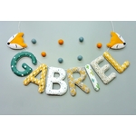 Guirlande prénom personnalisé chambre enfant garçon renard ocre