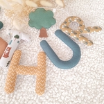 guirlande de lettres tissu animaux de la forêt vert