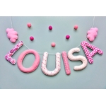 Décoration murale chambre fille nuage camaieu de rose