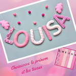 Guirlande prénom personnalisée chambre bébé fille rose