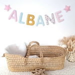 guirlande prenom personnalisée tissu pastel decoration chambre bebe fille