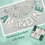 guirlande prénom à personnaliser pour décoration murale de chambre bebe fille thème forêt nature renard