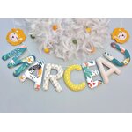 guirlande de lettres en tissu au choix pour cadeau naissance bebe grçon original