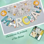 guirlande prénom en tissu jungle à personnaliser pour décoration murale chambre bébé