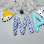 Cadeau naissance original bébé garçon. guirlande prnéom en tissu à personnaliser