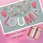 décoration murale chambre bebe fille. guirlande prénom tissu vieux rose et beige