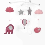 suspension décoration chambre bébé fille elephant rose
