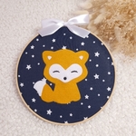 cadre_renard_chambre_bébé_bleu_nuit_étoilé